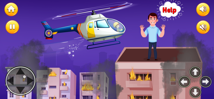 Helicopter Driving Rescue Game