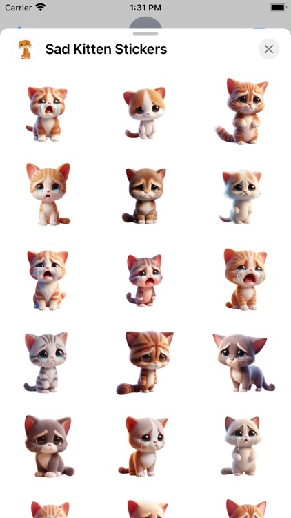 Sad Kitten Stickers