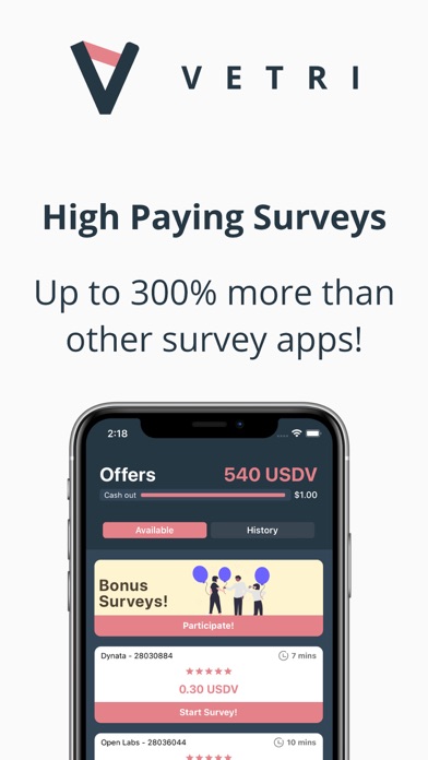 VETRI - High Paying Surveys Screenshot