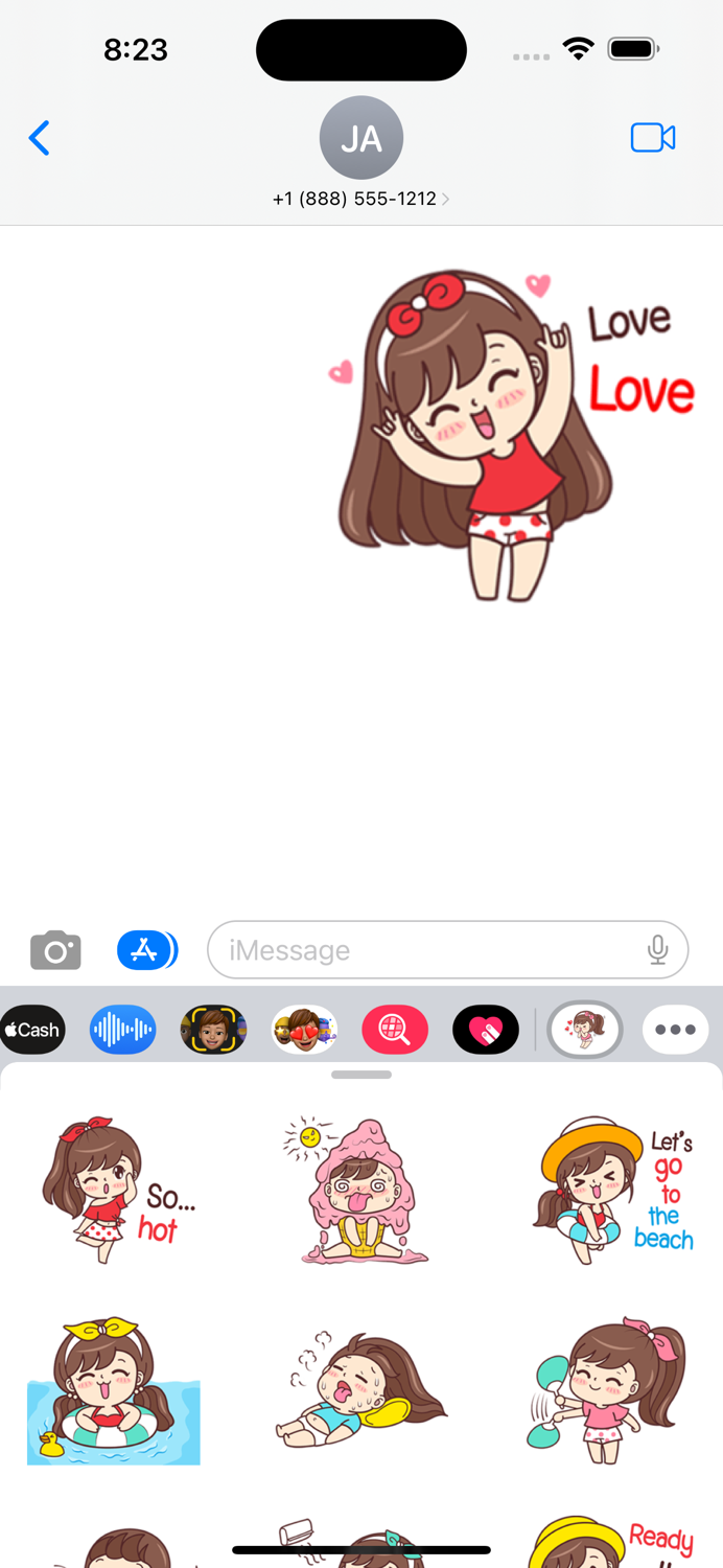 Cute Girl Stickers - WASticker
