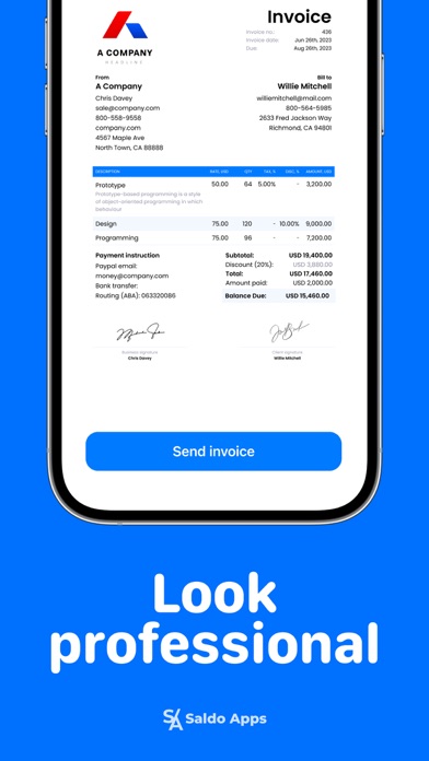 Invoice Maker by Saldo Apps Screenshot