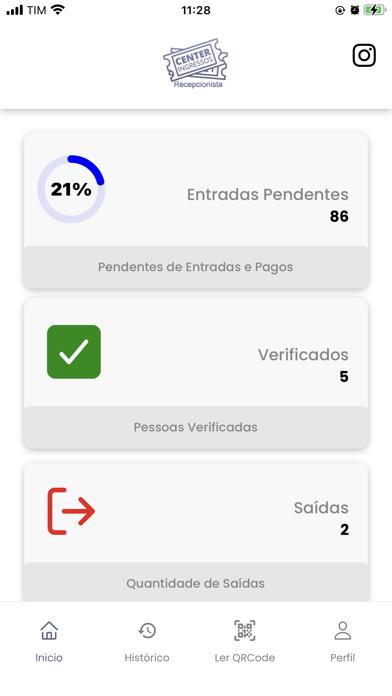 Center Ingressos Recepcionista Screenshot