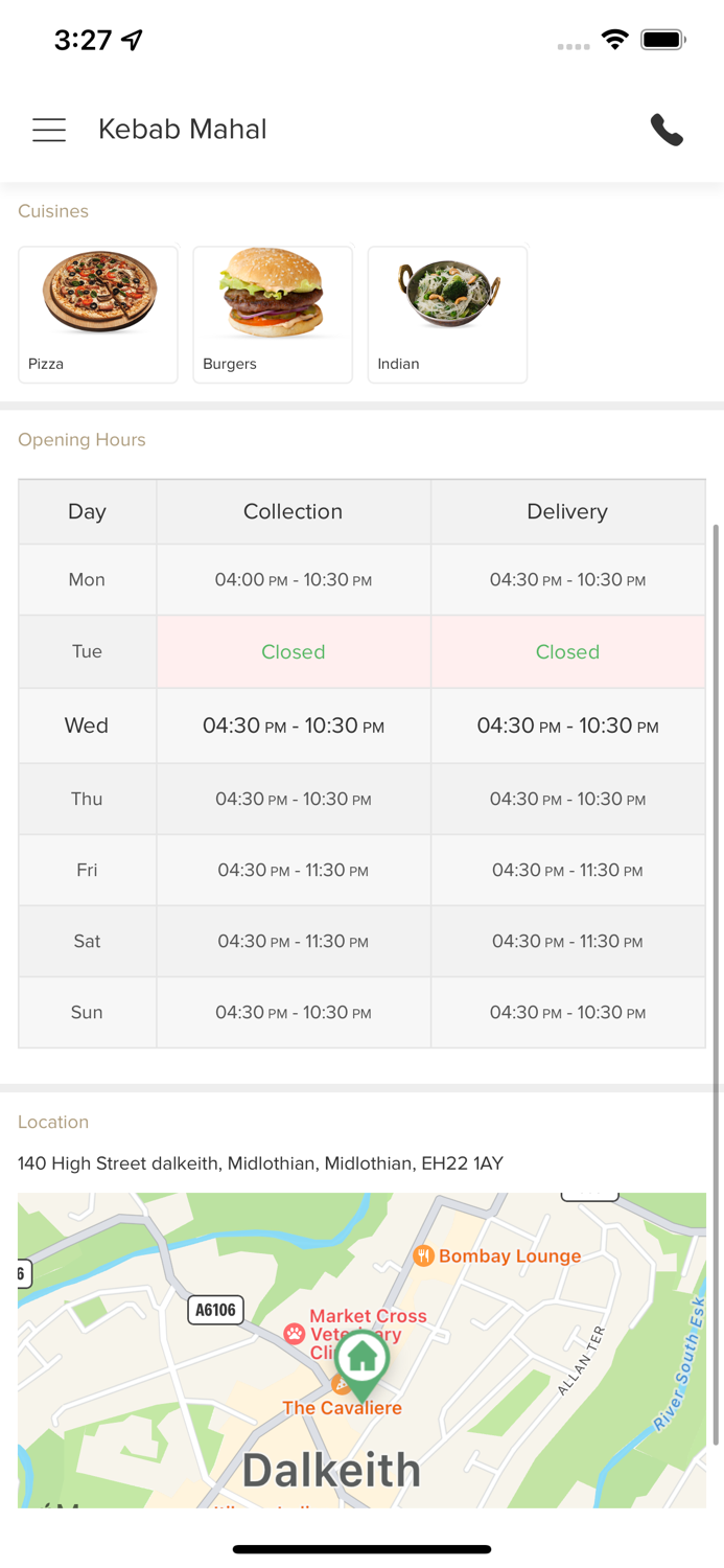 Kebab Mahal Midlothian.