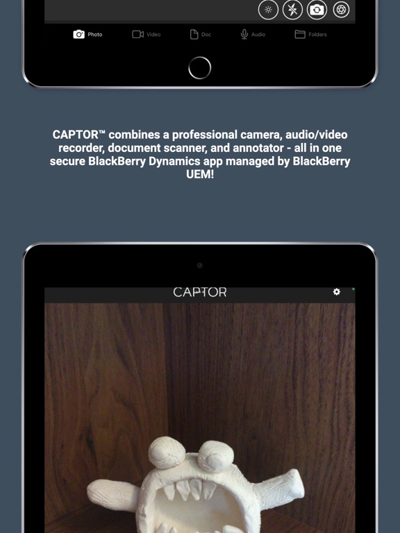 CAPTOR for BlackBerry iPad screenshot 3 - Photo & Video app