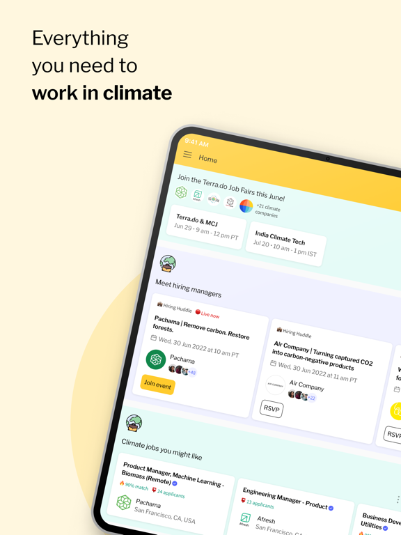 Terra.do: Climate Jobs & Work iPad screenshot 1 - Business app