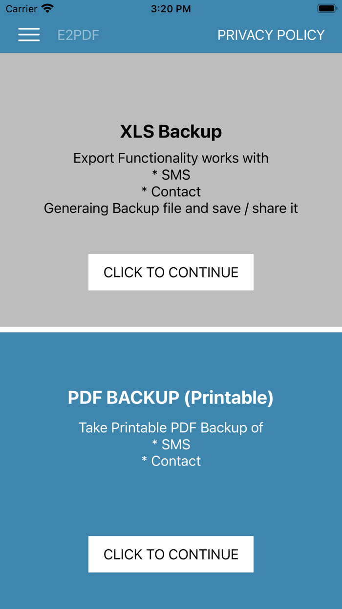 E2PDF - SMS and Contact Export
