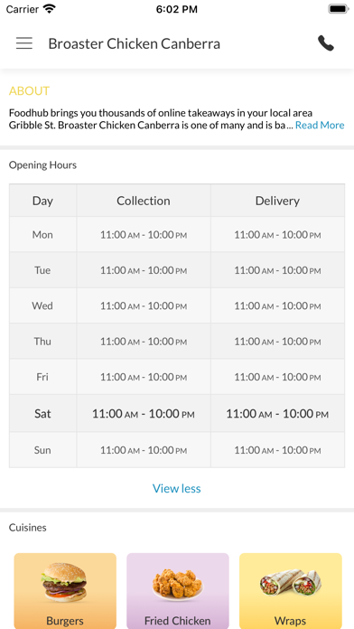 Broaster Chicken Canberra Screenshot