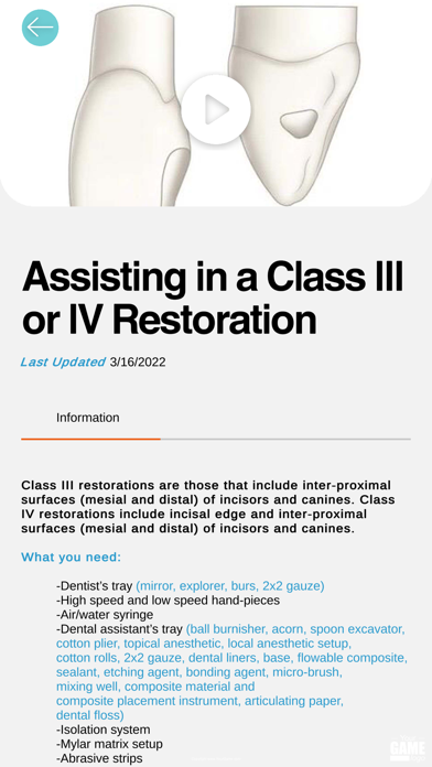 Dental Assistant Training Screenshot