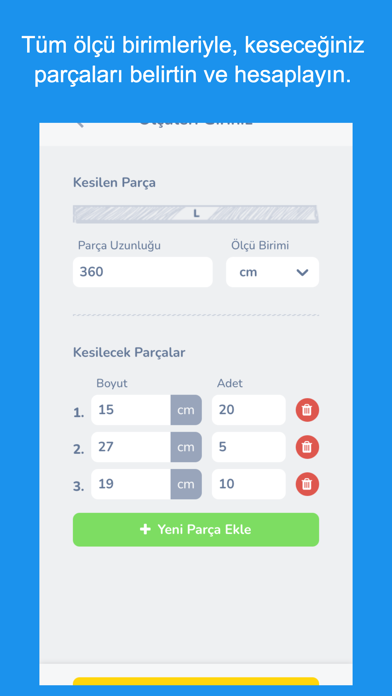 Kesim Hesaplayıcı Screenshot