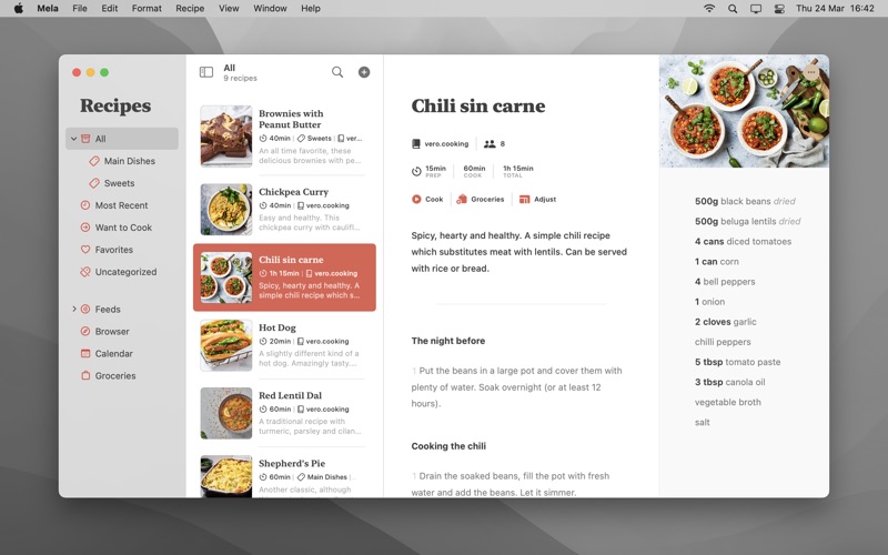 Screenshot #1 pour Mela – Recipe Manager
