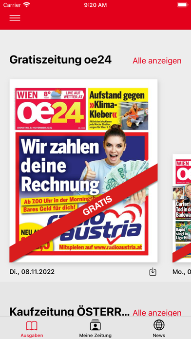 Tageszeitung ÖSTERREICH HD Screenshot