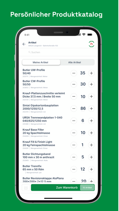 hagebau Profi-App Screenshot
