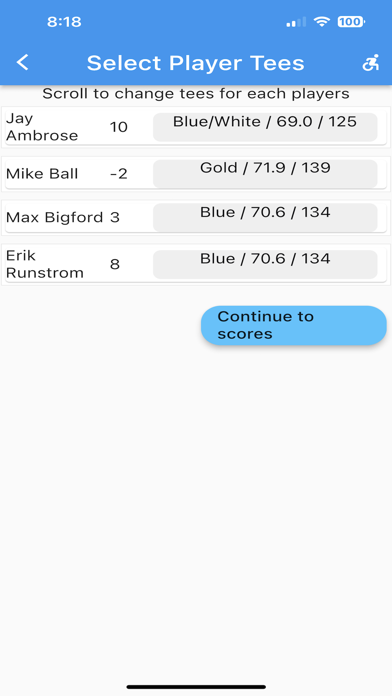Golf Bank App Screenshot