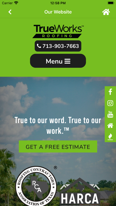 TrueWorks Roofing Screenshot