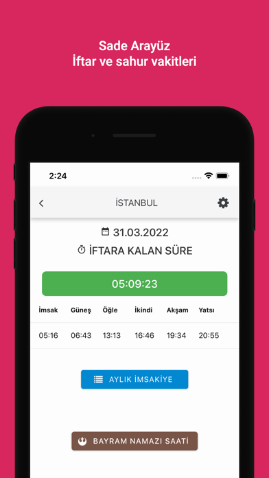 İftara Ne Kadar Kaldı İmsakiye Screenshot