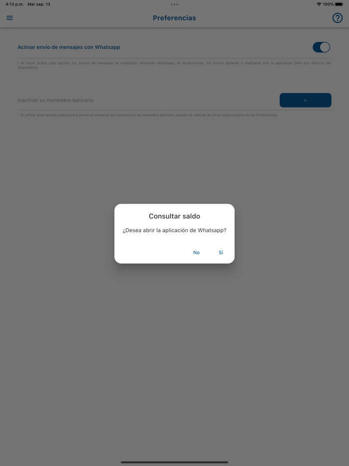 Caja de ANDE SINPE Móvil