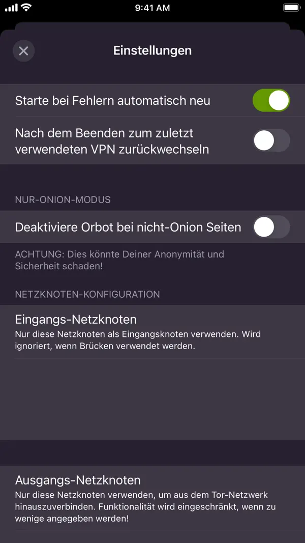 Orbot, Screenshot 3