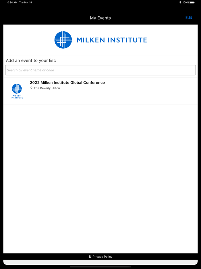 Milken Institute Events