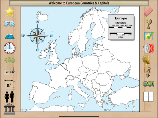 European Countries & Capitals app screenshot