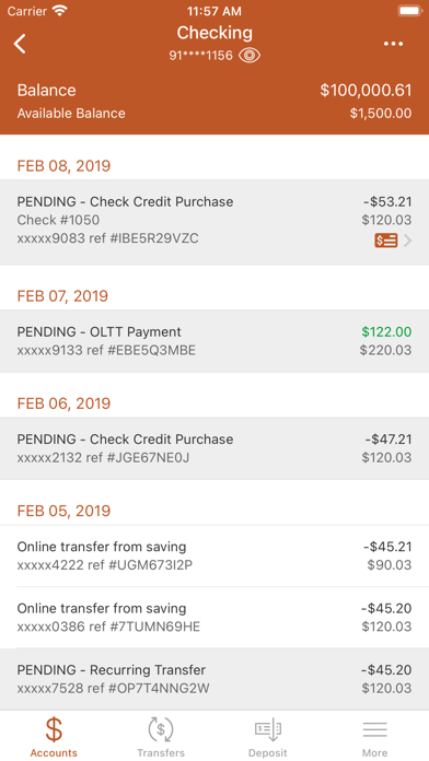 WestEdge Mobile Banking App Screenshot