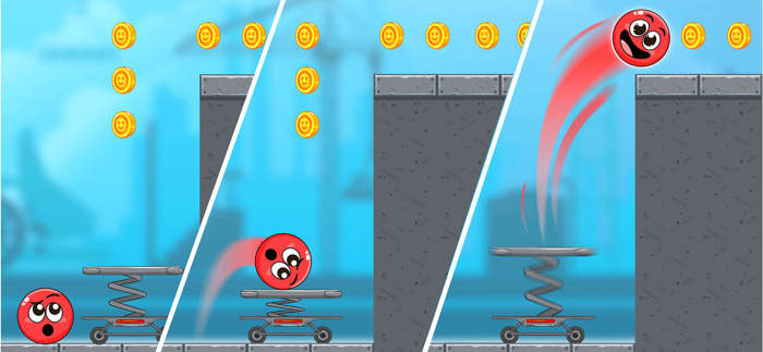 Red Roller Ball Adventure Game