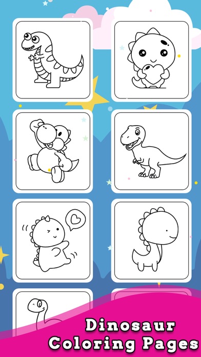 dinosaur Coloring Book Glitter Screenshot