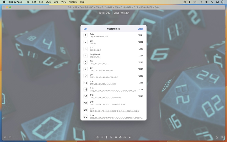 #5. Dice by PCalc (macOS) Podle: TLA Systems Ltd.