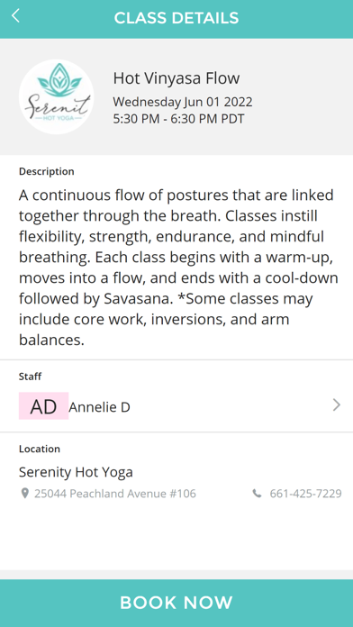 Serenity Hot Yoga Screenshot