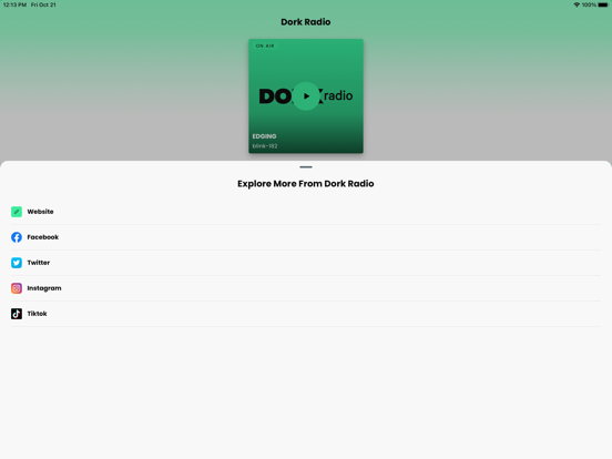 Dork Radio iPad screenshot 3 - Music app