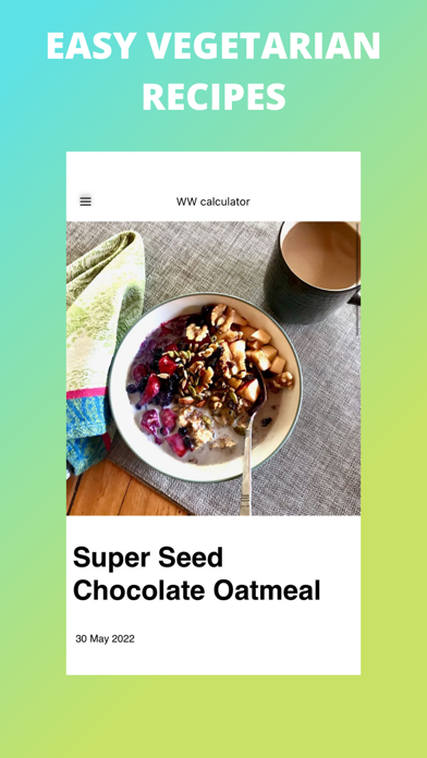 Easy Vegetarian Recipes App Screenshot