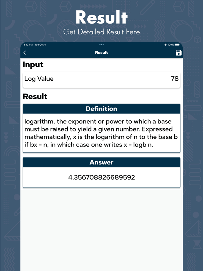 Logarithm Calculator for Log