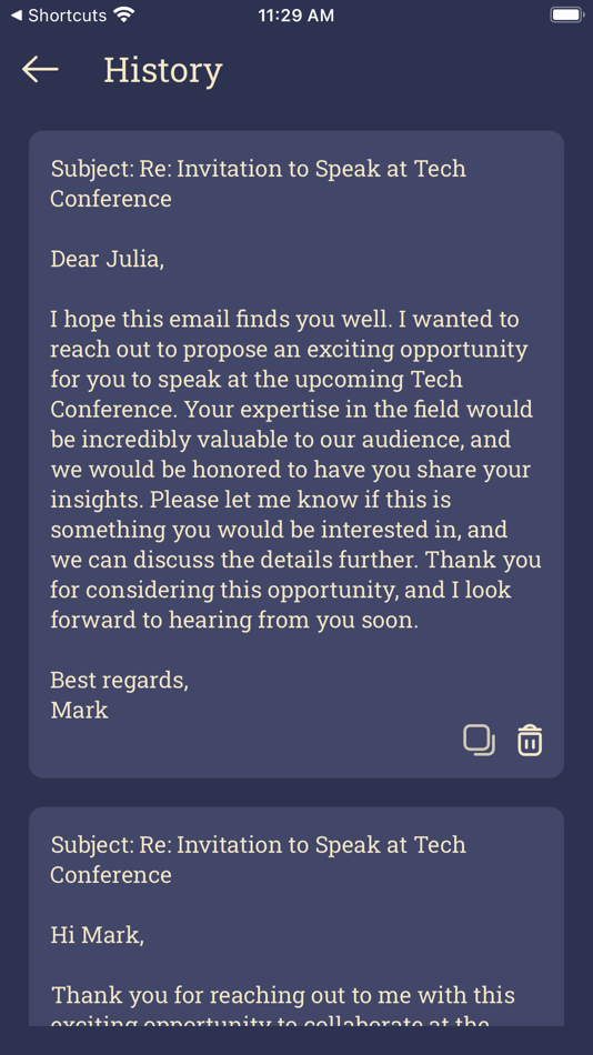 #5. AI Agent : Email Generator (iOS) Por: Bhavinkumar Satashiya