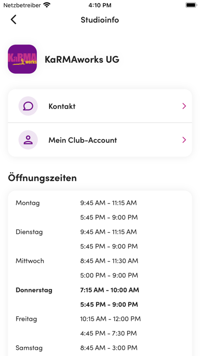 KaRMAworks - YOGA + PILATES Screenshot