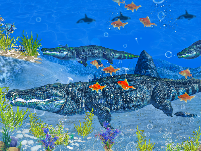 Hungry Underwater Crocodile