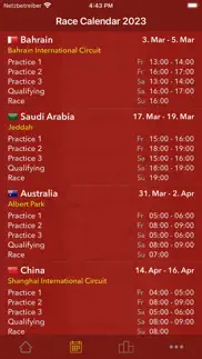 race calendar 2023 iphone screenshot 2