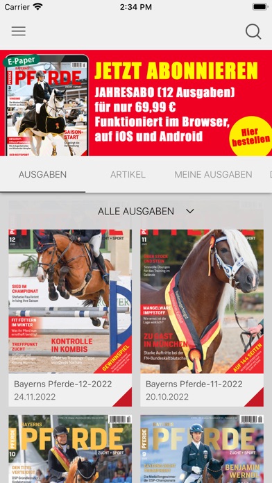 BAYERNS PFERDE E-Paper Screenshot