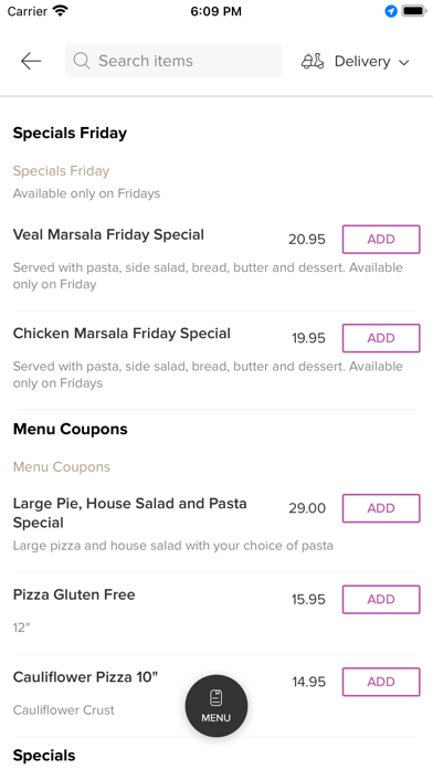 Bocconcini Pizzeria Screenshot