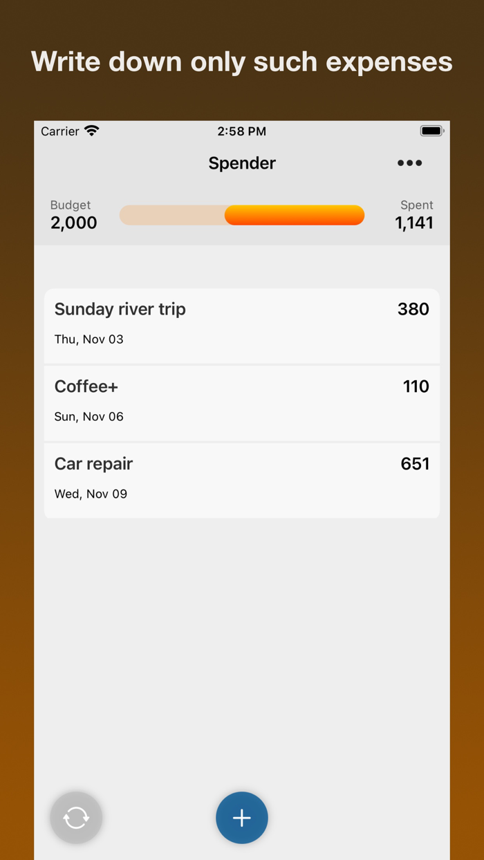 Spender - costs accounting