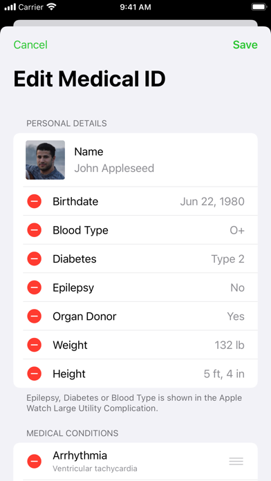 Medical ID Records Screenshot