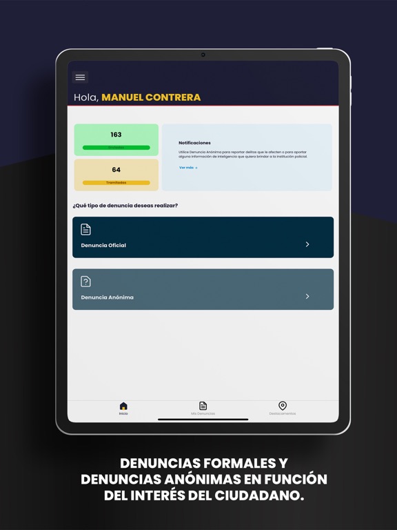 Denuncias Virtuales iPad screenshot 2 - Utilities app