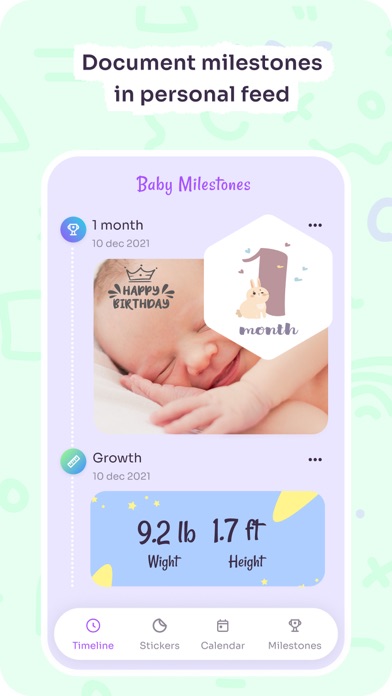 Baby Milestones Baby First App Screenshot