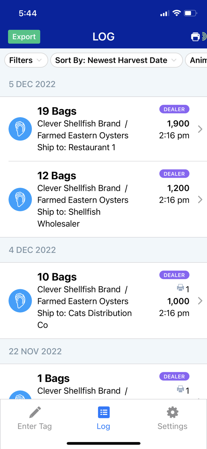 BlueTrace Tag Printing