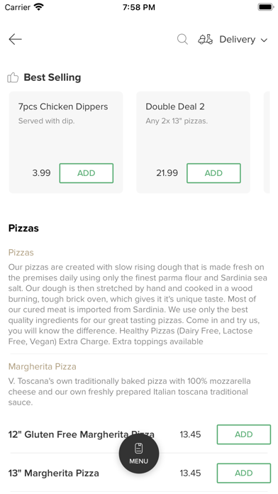 Toscana Pizzeria Screenshot
