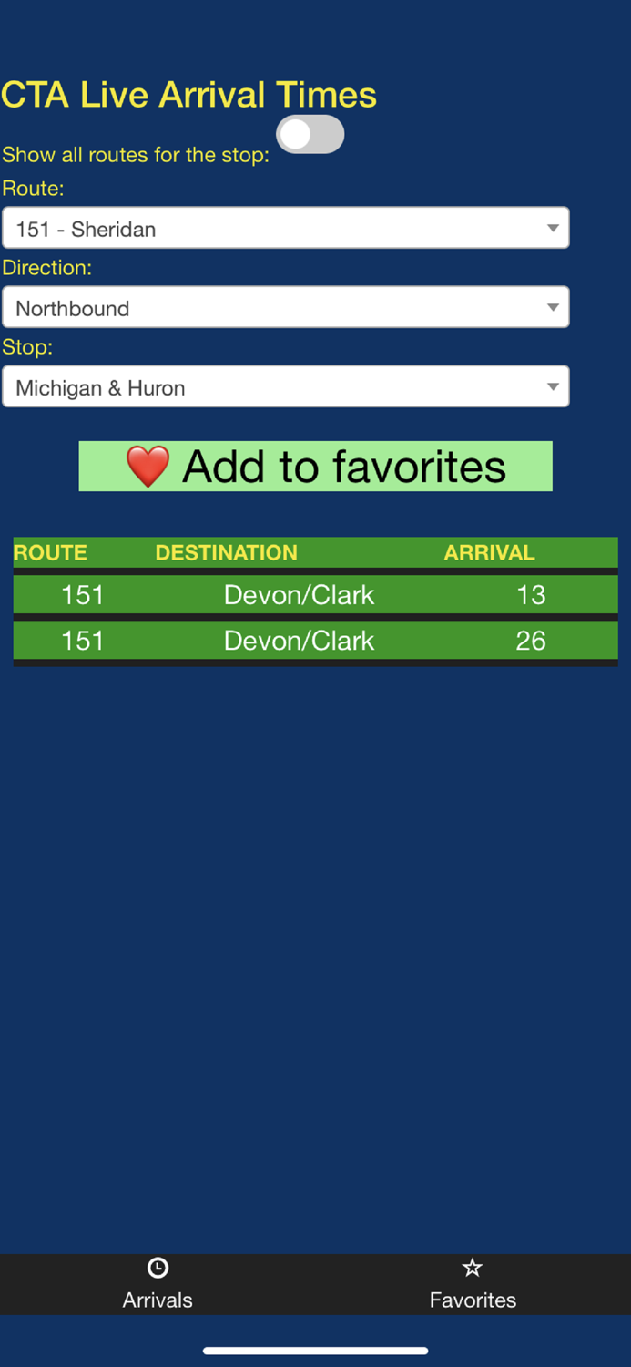 Chicago CTA Bus Tracker