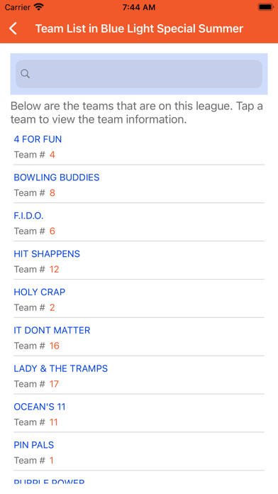 League Secretary Screenshot