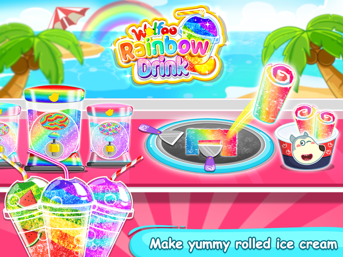 Wolfoo Make Rainbow Drink