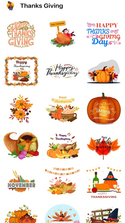 Happy ThanksGiving HD Stickers screenshot-3