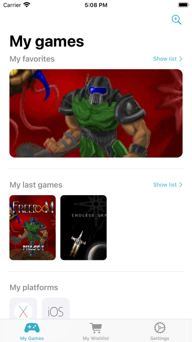 Games Library Screenshot