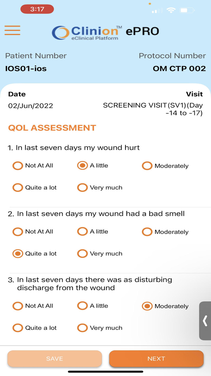 Clinion OM-CTP-002 ePRO