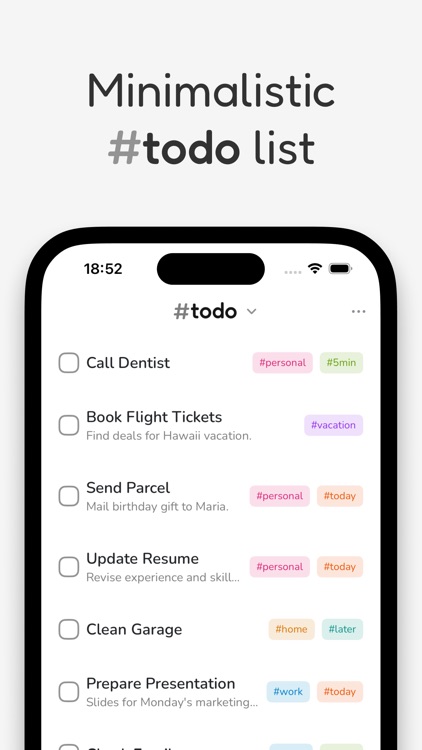 #todo — Minimalistic To-Do App